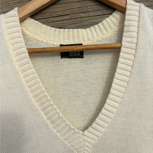 Vintage Susan Ed’s Preppy Ivory Knit Sweater Vest Sz Lg - Picture 7 of 12